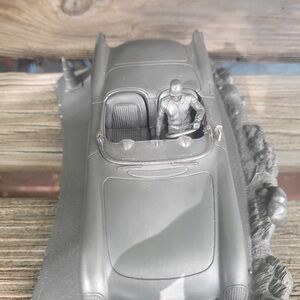 Gray Model Car with Driver Figurine